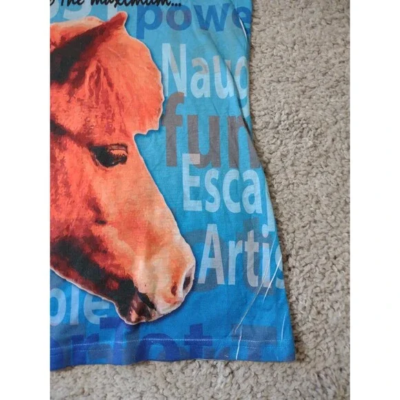 Noble Equestrian Shirt M Tatortot Miniature Horse Graphic Tshirt Vneck Short Slv - Picture 14 of 14